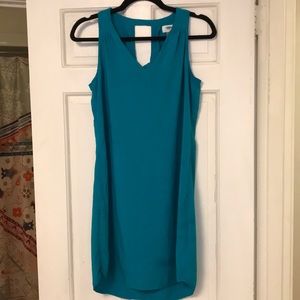 Teal Sleeveless V-Neck Shift Dress